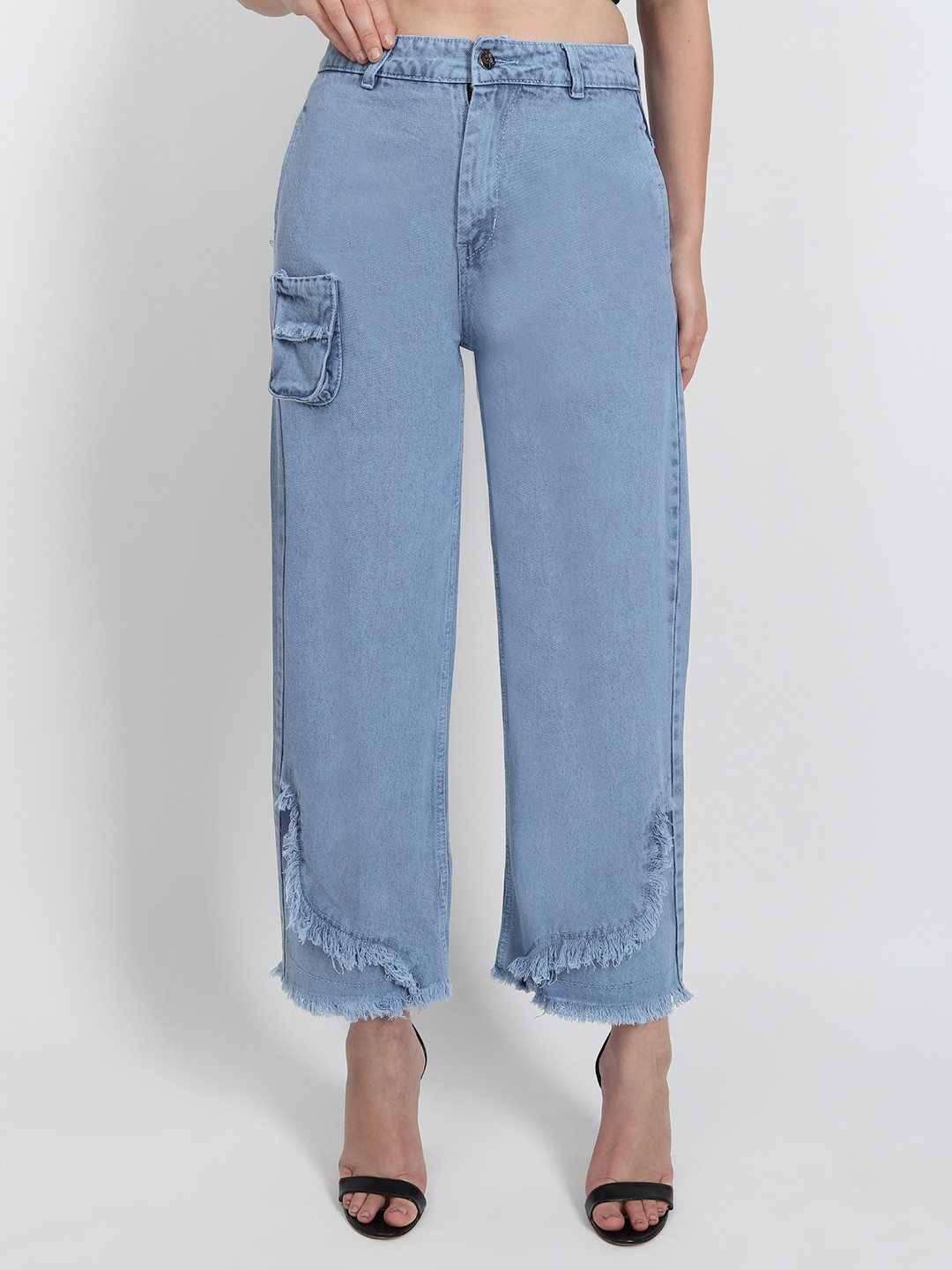 LIVE OK Women Boyfriend Fit High-Rise Mildly Distressed Heavy Fade With Side Stripe Jeans