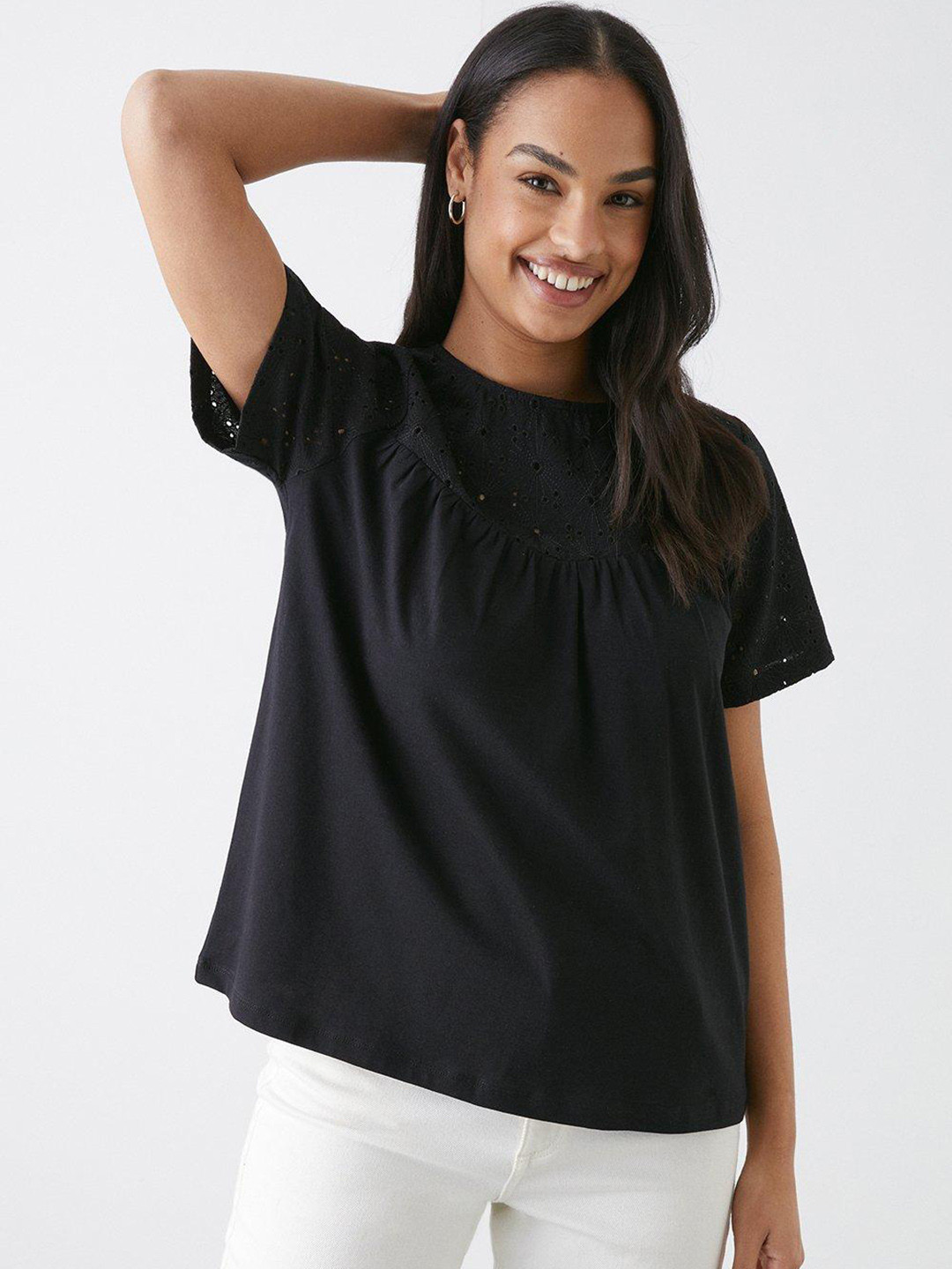DOROTHY PERKINS Pure Cotton Schiffli Top