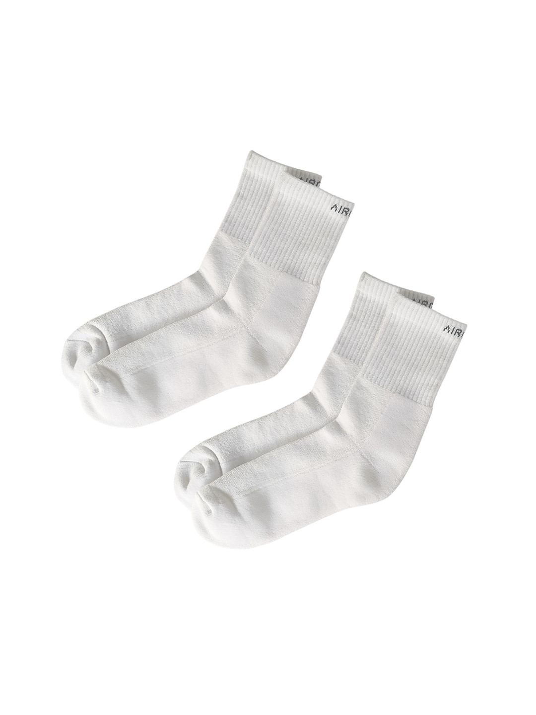 AIR GARB Pack of 2 White Color Crew Length Pure Cotton Breathable Socks