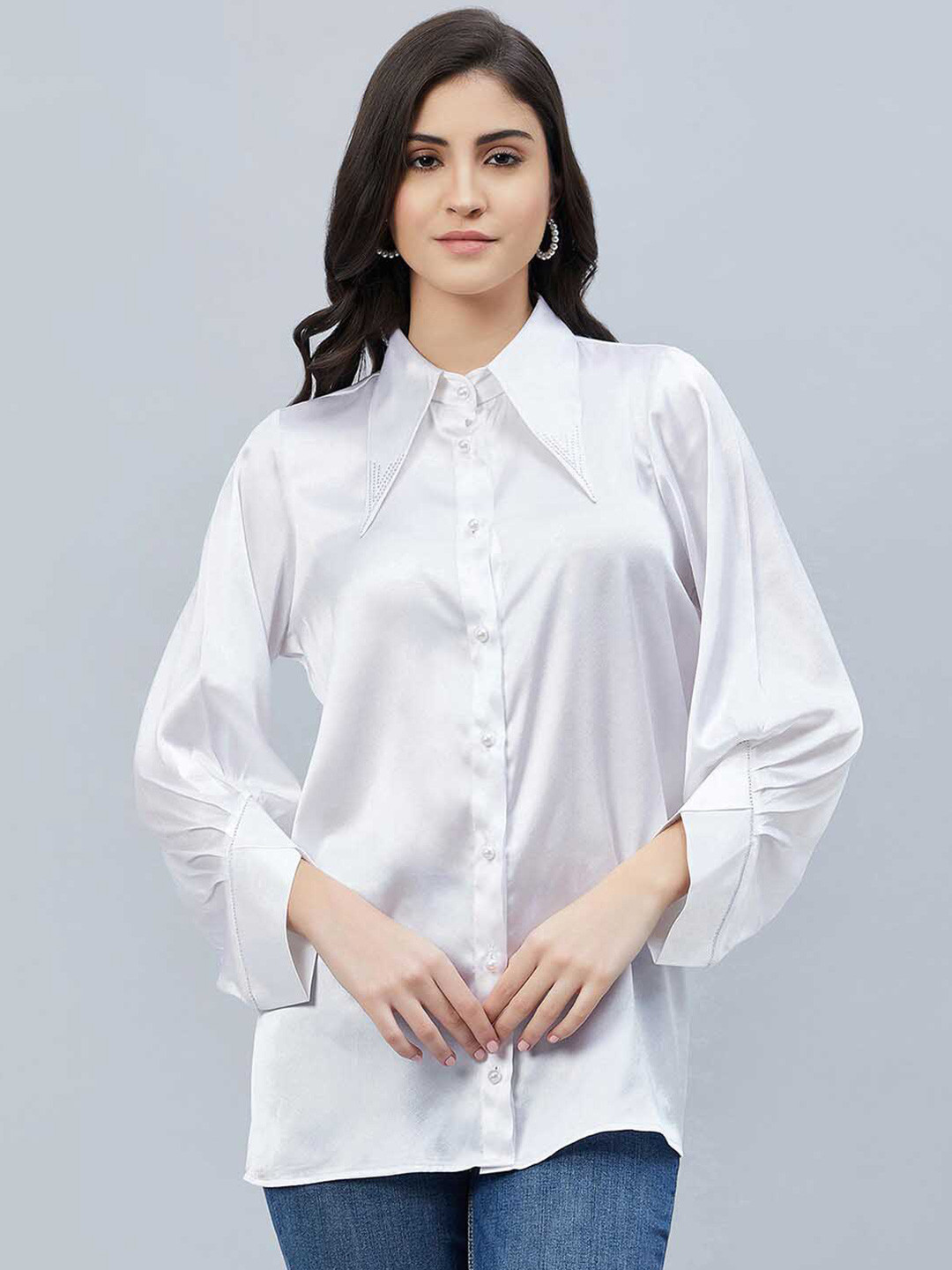 First Resort by Ramola Bachchan Classic Regular Fit Cuffed Sleeves Opaque Casual Shirt