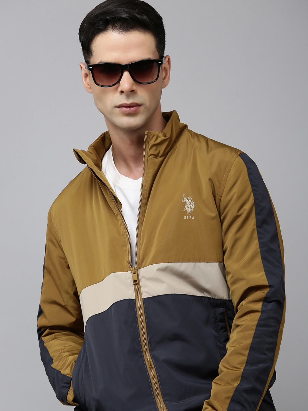 U.S. Polo Assn. Denim Co. Lightweight Colourblocked Tailored Jacket