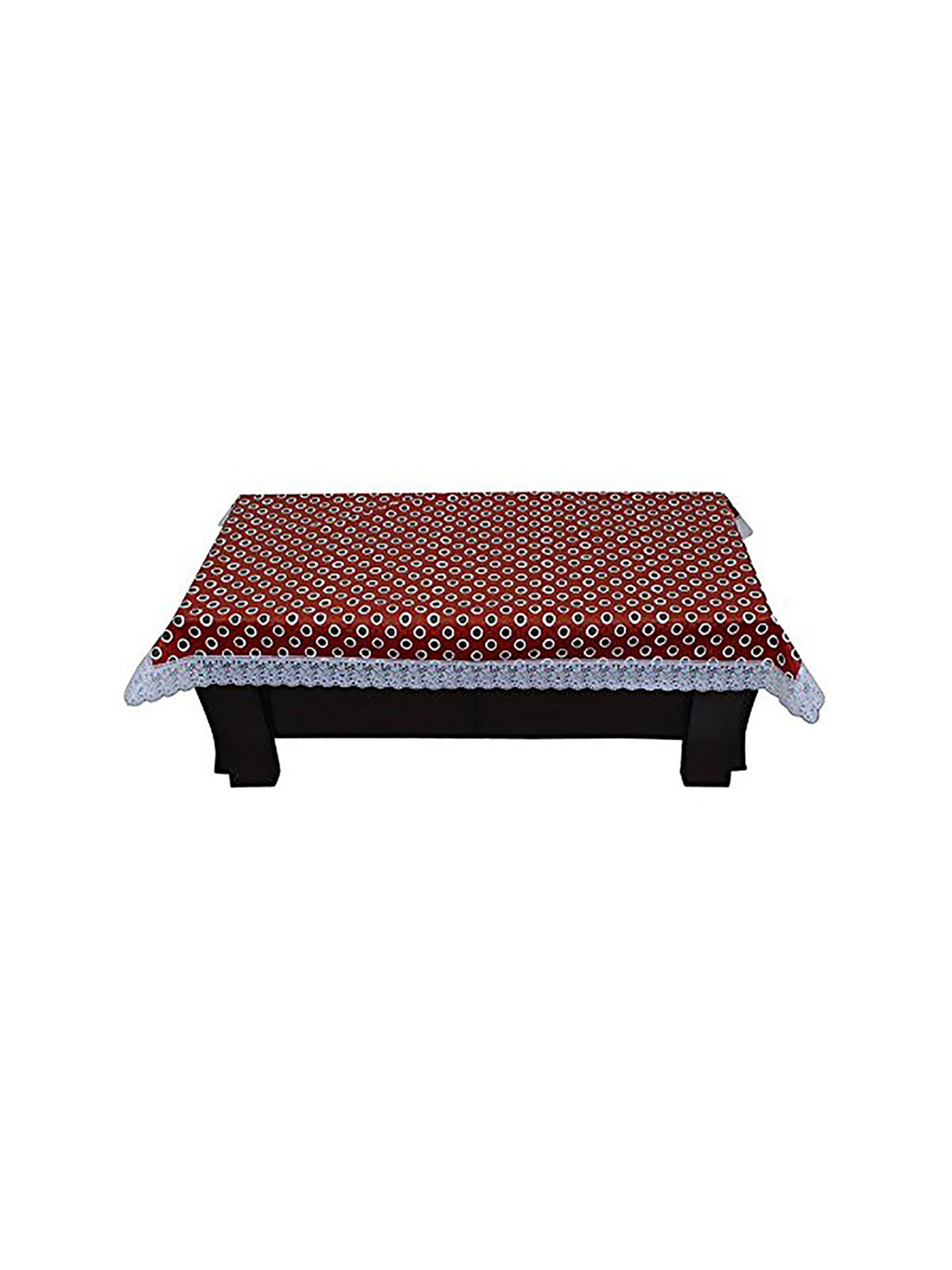 Dakshya Industries Red Printed Plastic Table Cover
