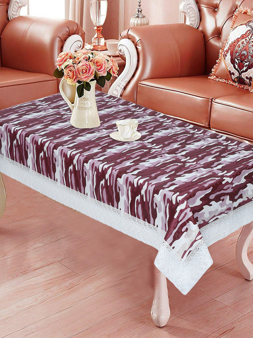 Dakshya Industries Rust Printed Rectangular Table Cover