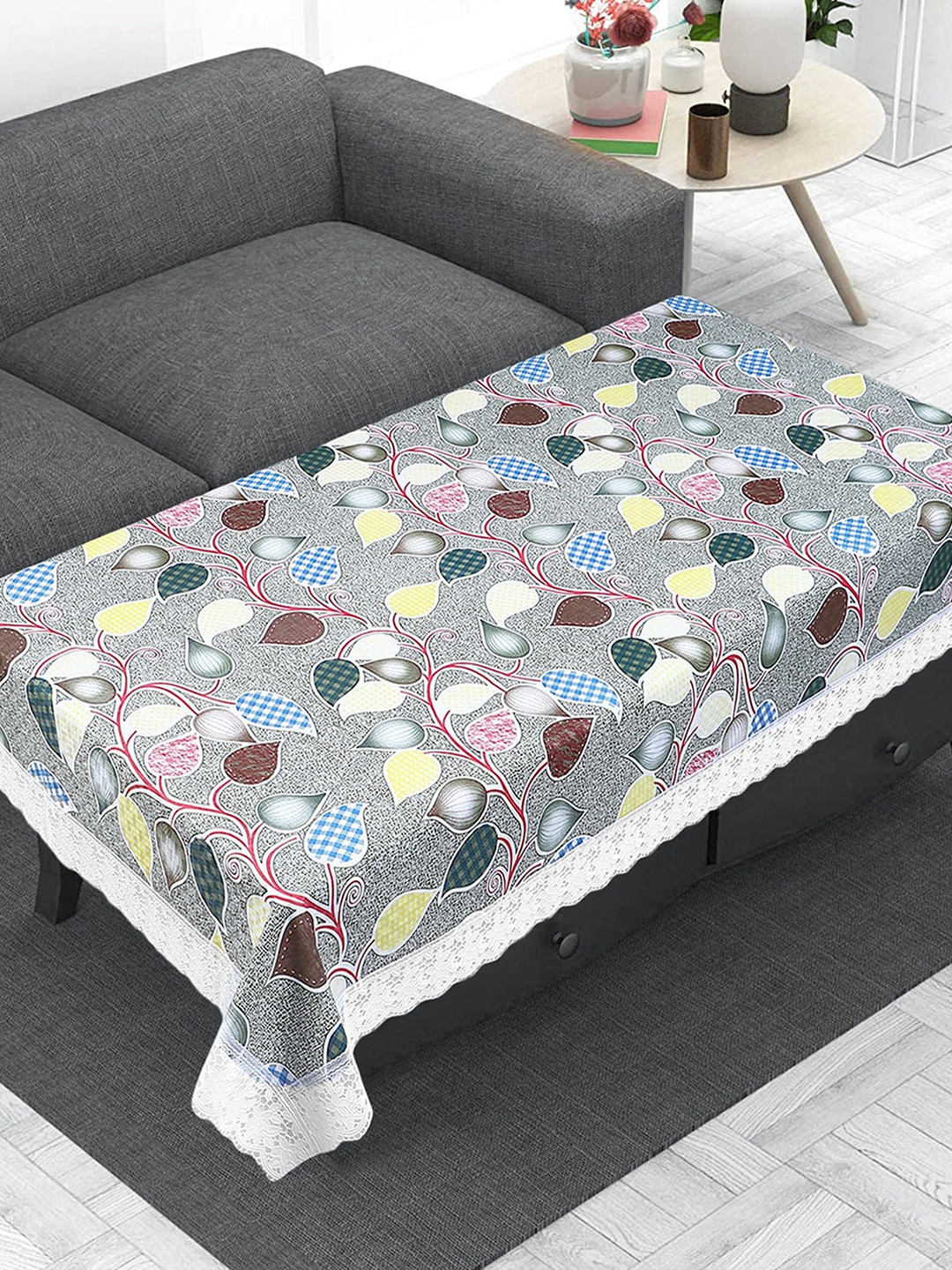 Dakshya Industries Green Printed Plastic Table Cover