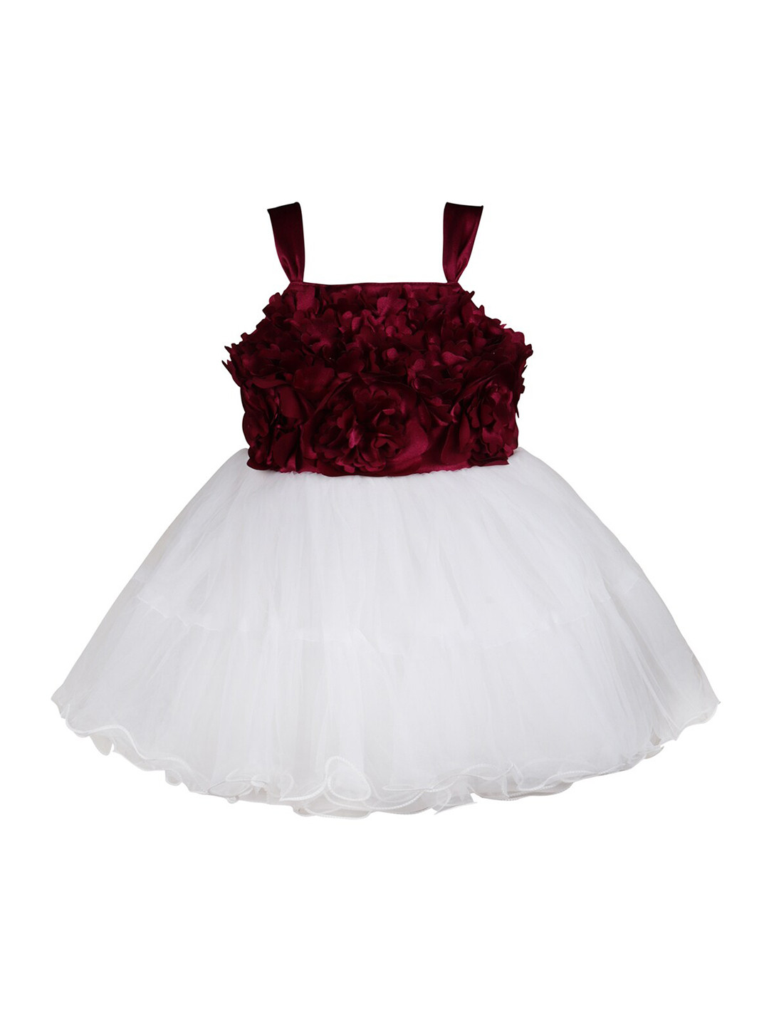 Wish Karo Self Design Net Fit & Flare Dress