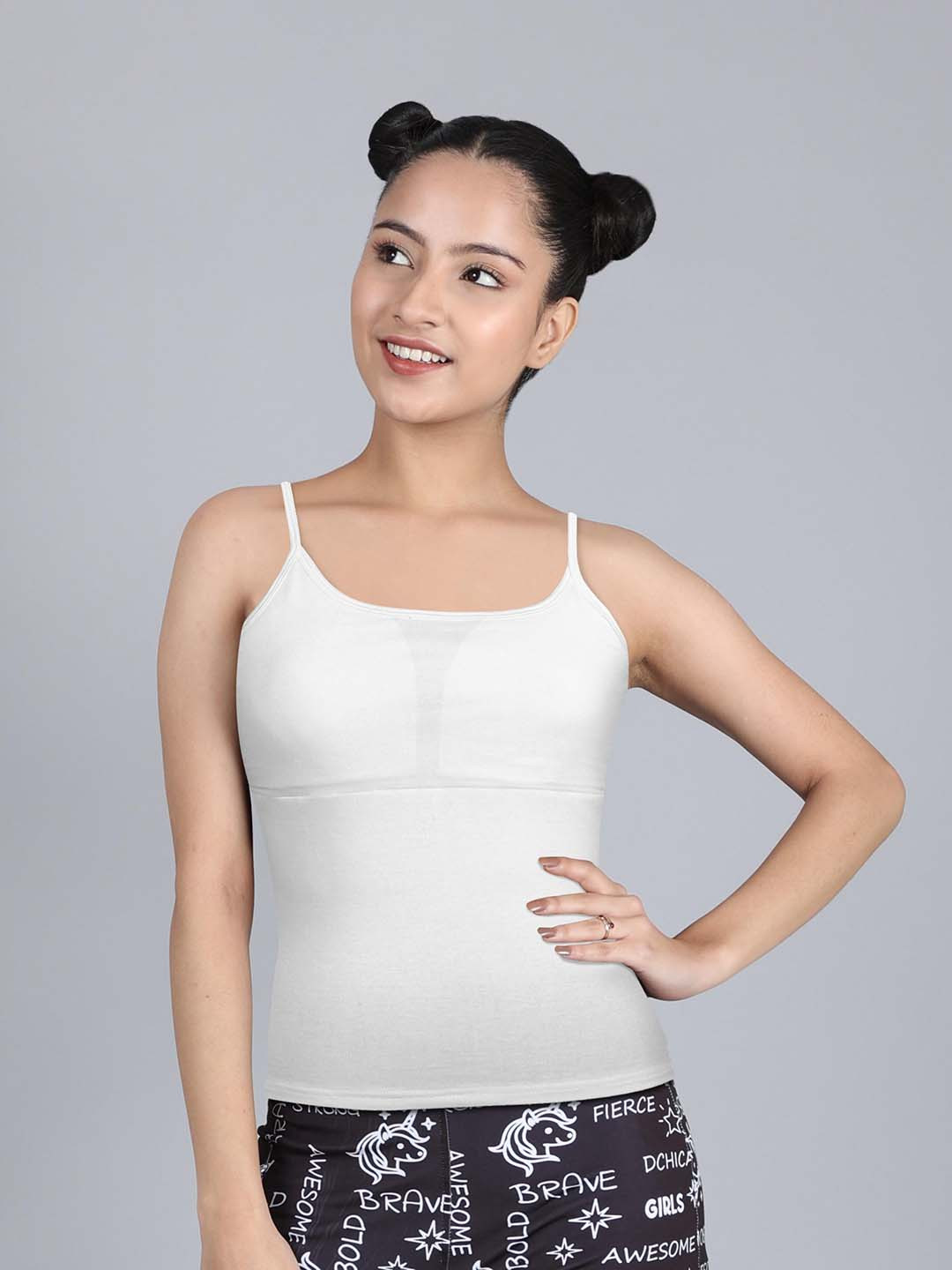 DChica Girls High Coverage Padded Adjustable Straps Cotton Camisole Bra