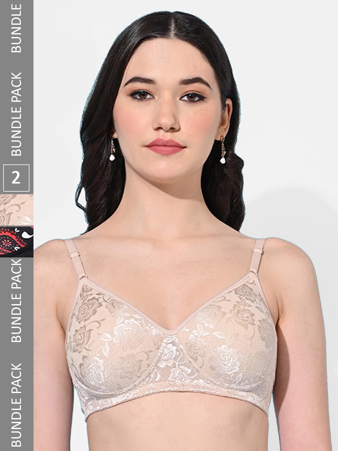 FIMS Pack Of 2 Full Coverage Lightly Padded All Day Comfort Bras