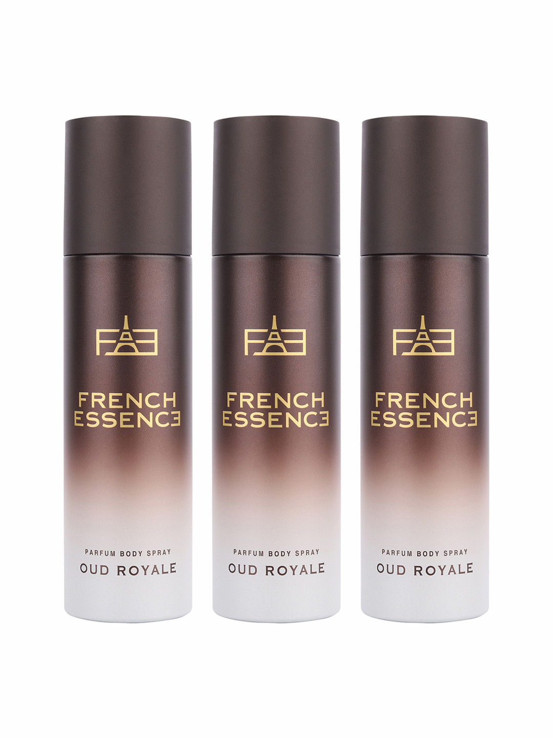 FRENCH ESSENCE Set of 3 No Gas Parfum Body Spray 99 g (120ml) Each - Oud Royale