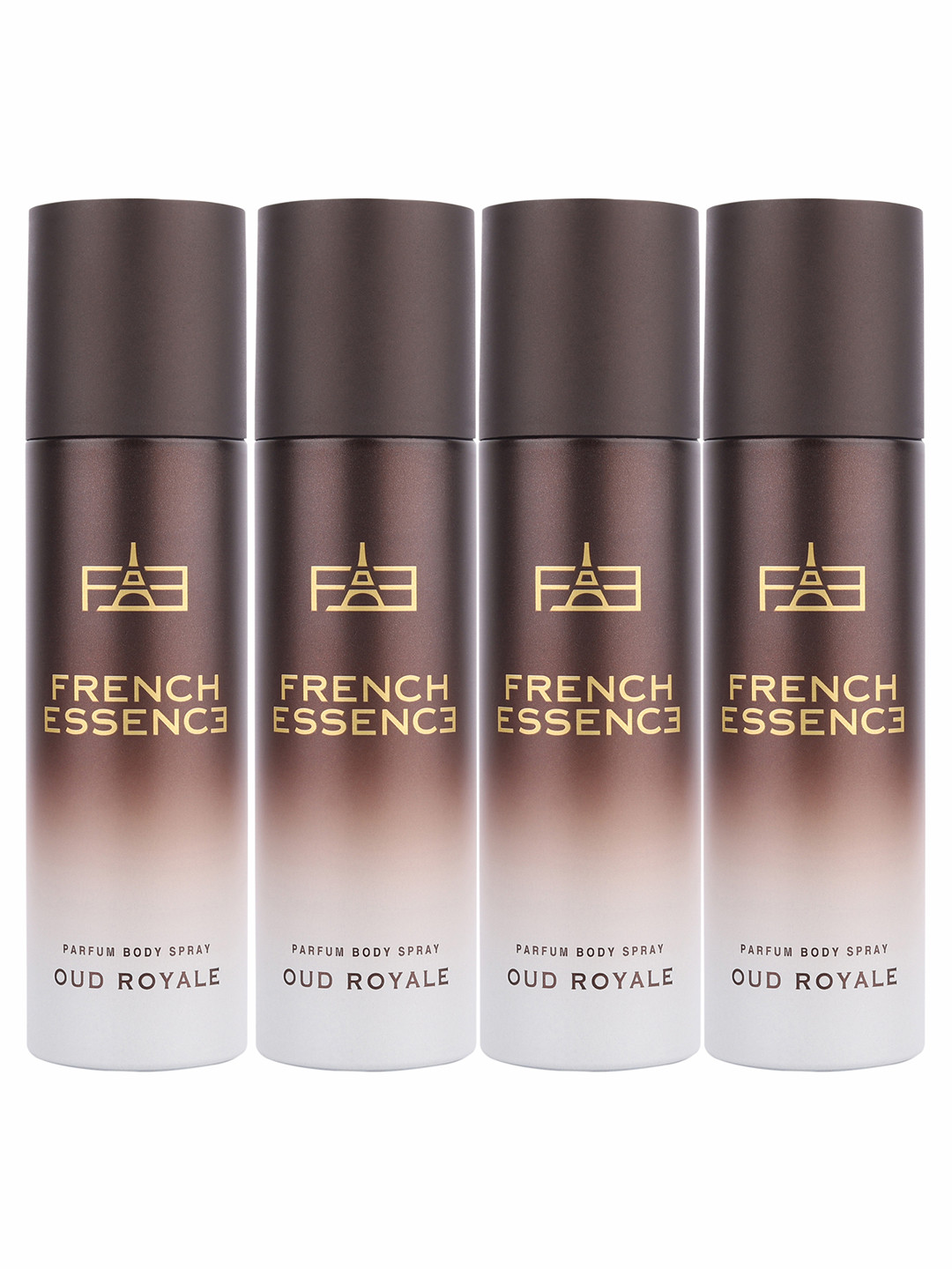 FRENCH ESSENCE Set of 4 No Gas Parfum Body Spray 99 g (120ml) Each - Oud Royale