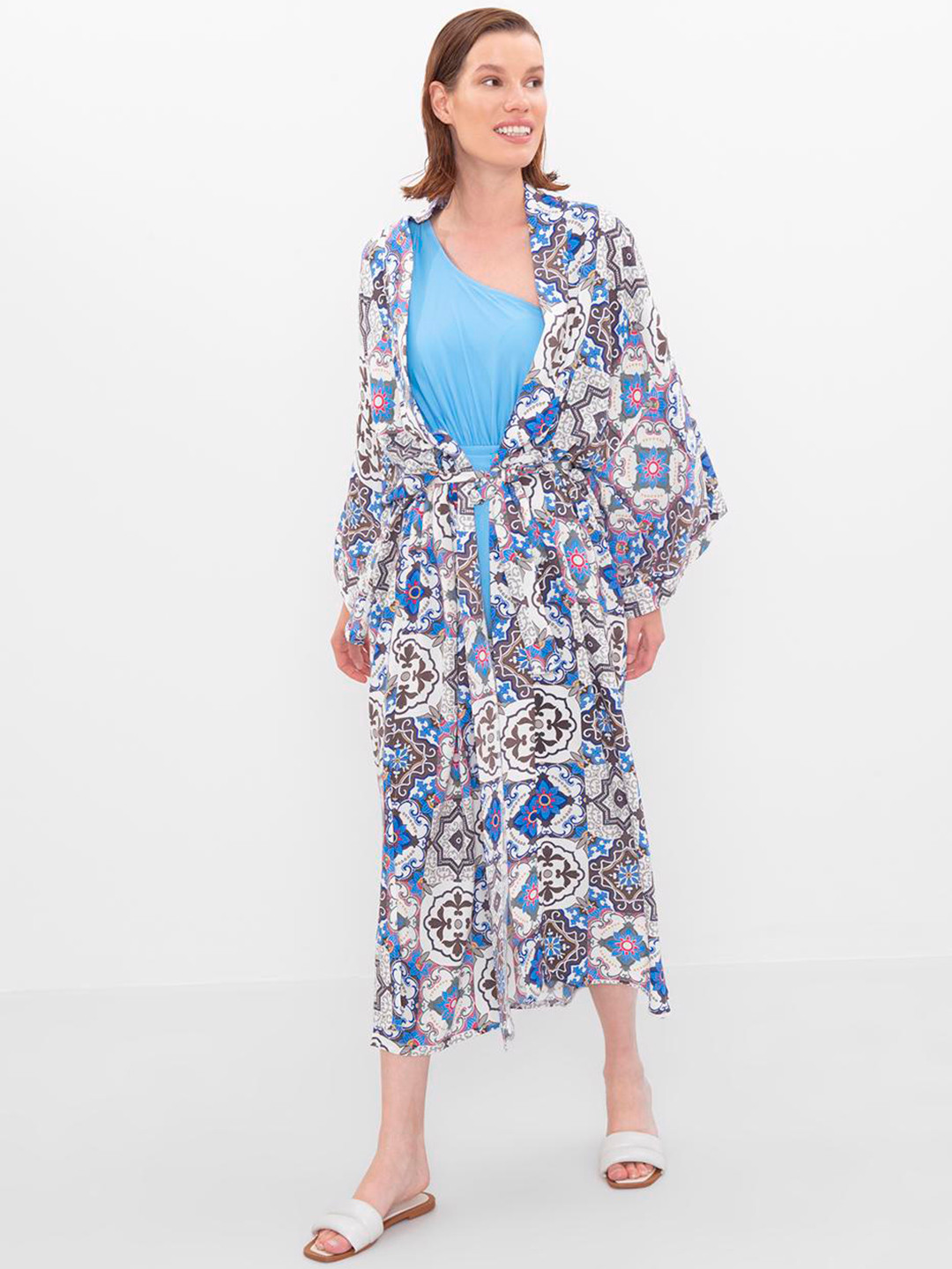 PRET A TUER Floral Printed Swimwear Cover Up Top