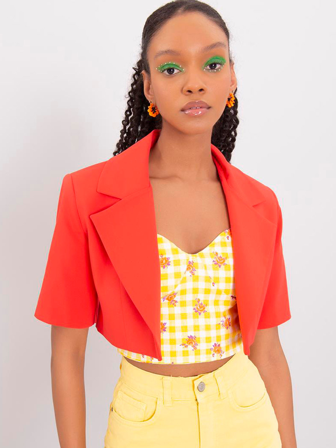 PRET A TUER Open-Front Crop Blazer Jacket