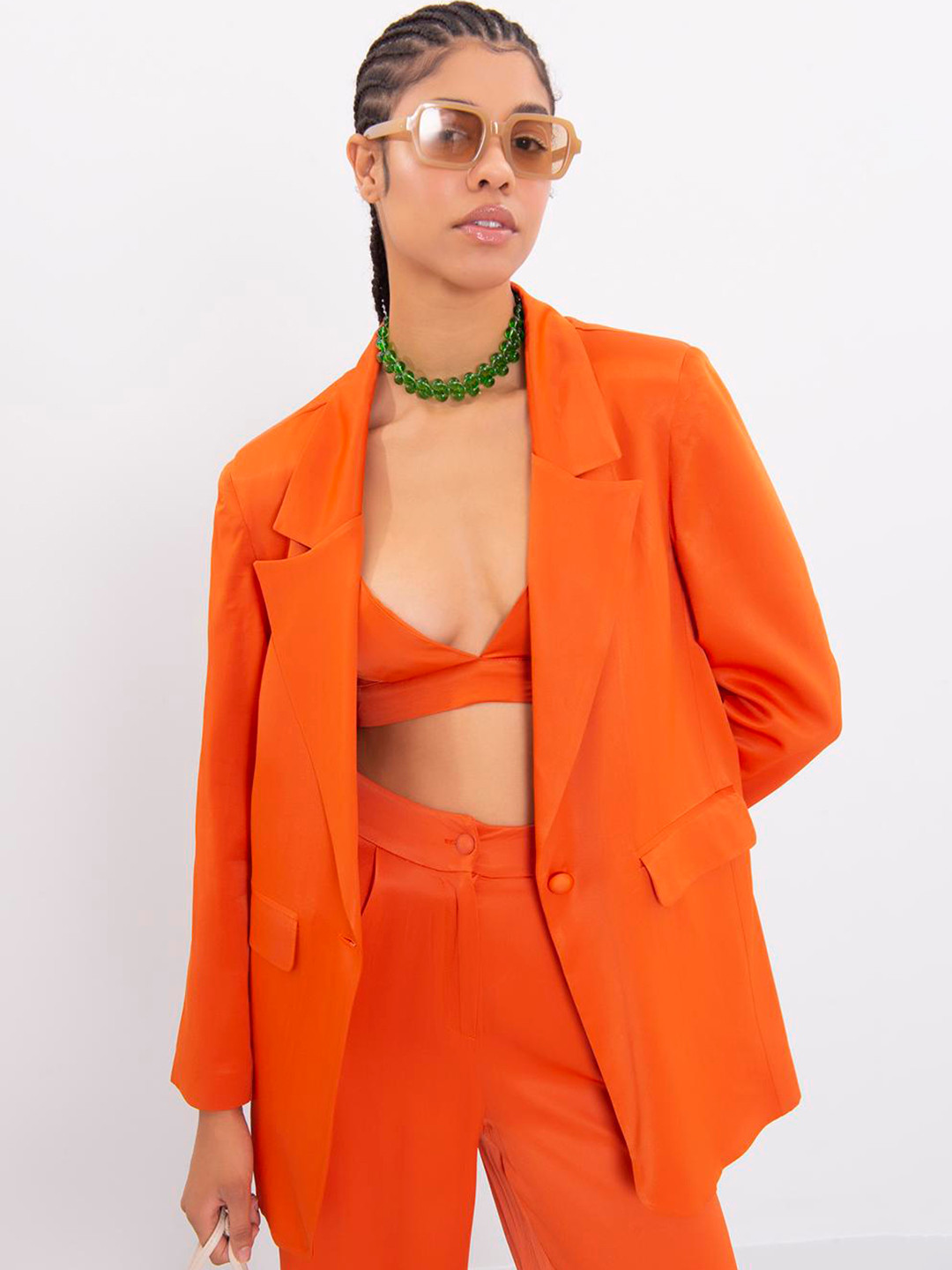 PRET A TUER Notched Lapel Collar Single Breasted Blazer