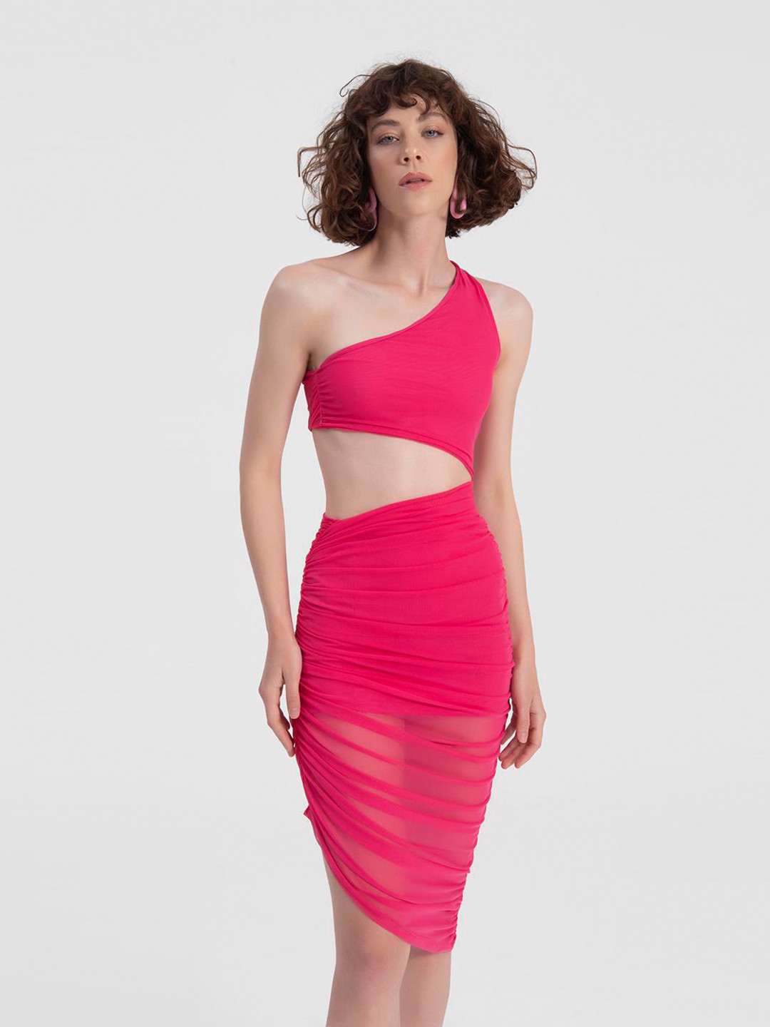 PRET A TUER One Shoulder Cut-Out Detail Bodycon Dress