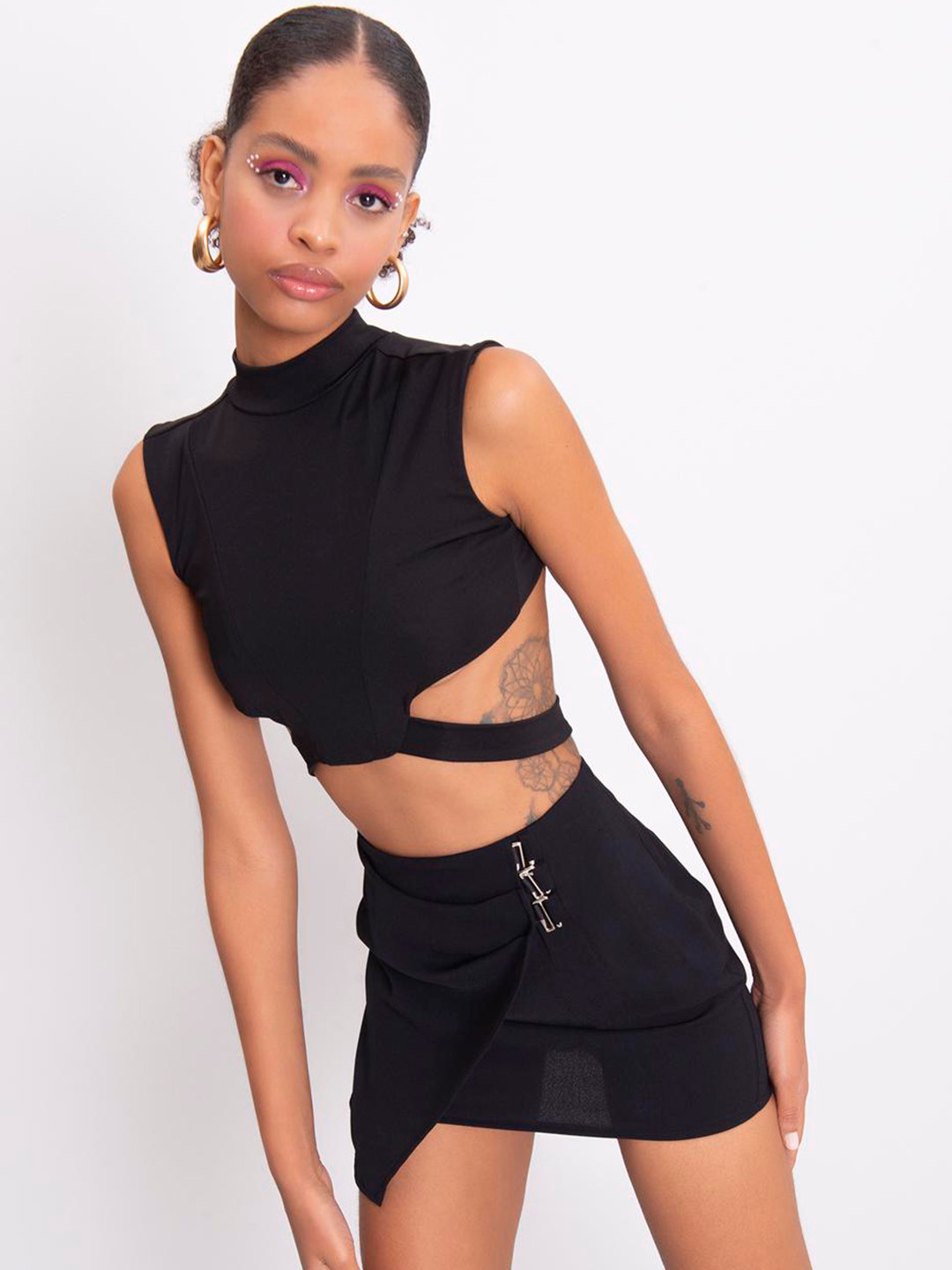 PRET A TUER Buckle Detail Mini Wrap Skirt