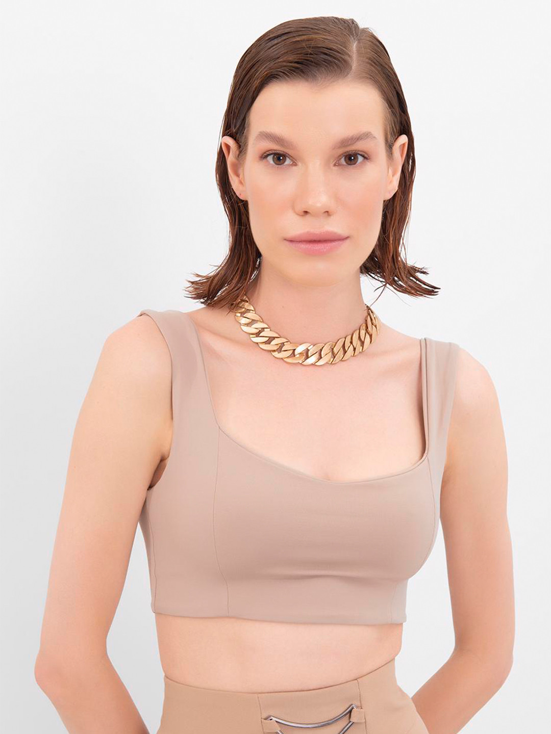 PRET A TUER Scoop Neck Sleeveless Bralette Top