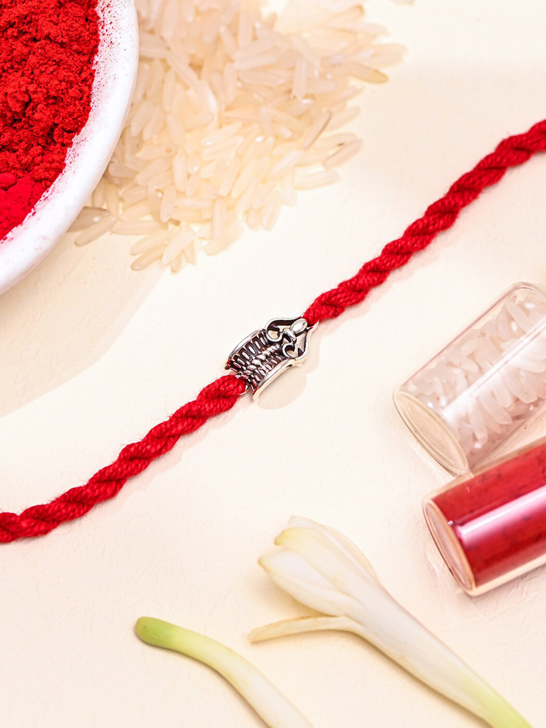 Zavya 925 Sterling Silver Damru Wraparound Brother Rakhi