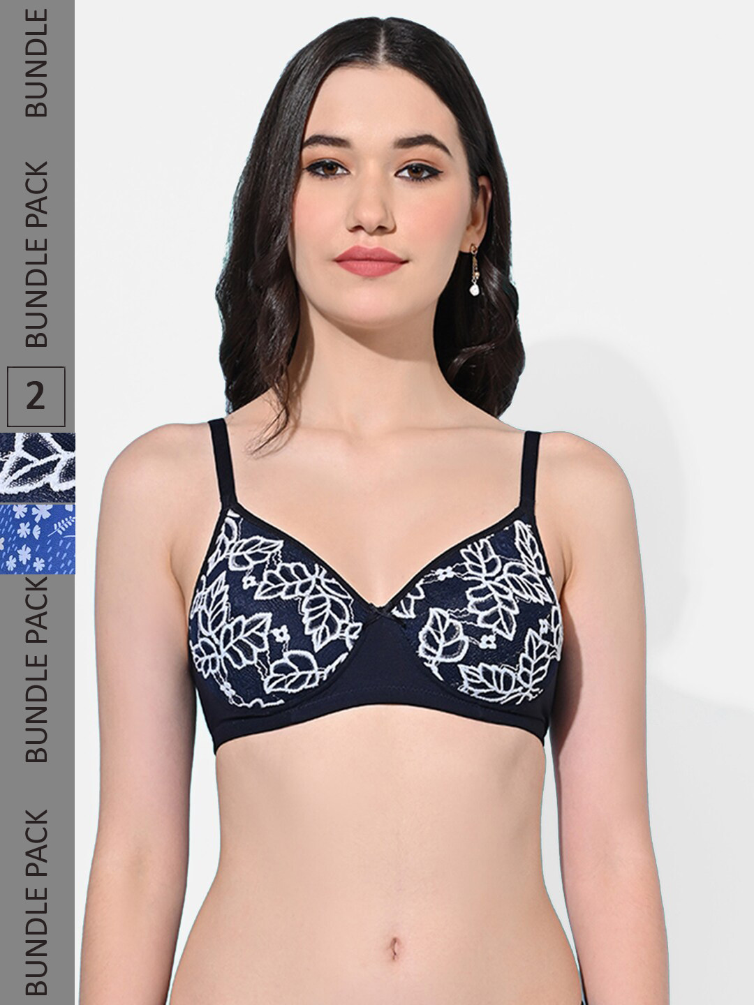 FIMS Floral Self-Design Full Coverage Lightly Padded All Day Comfort Bra