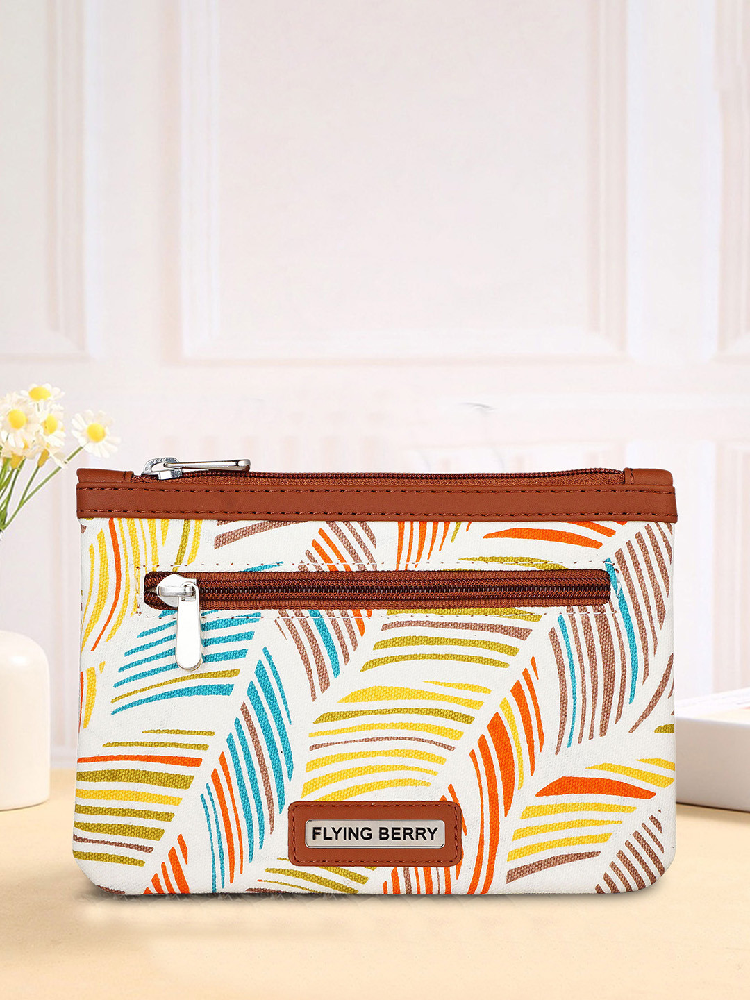 FLYING BERRY Floral Printed Vegan Leather Travel Pouch