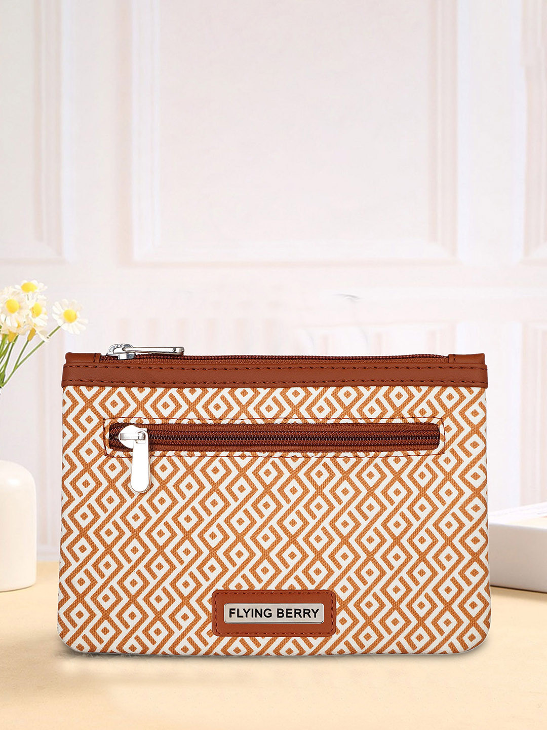 FLYING BERRY Geometric Printed Vegan Leather Pouch