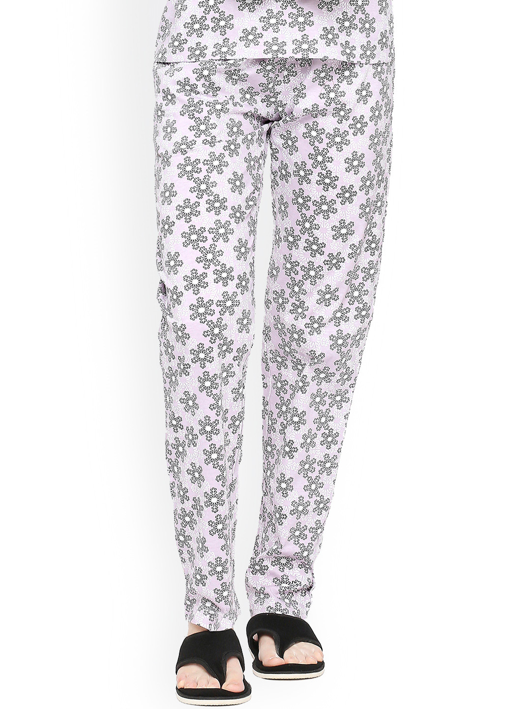 zebu Printed Pure Cotton Mid-Rise Lounge Pants