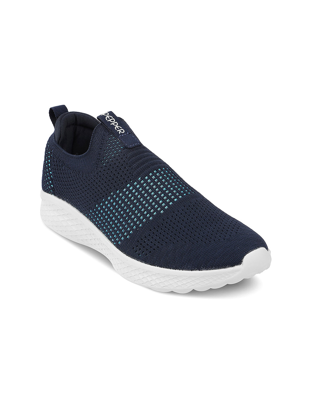 PEPPER Women Textured Lightweight Comfort Insole Mesh Contrast Sole Slip-On Sneakers