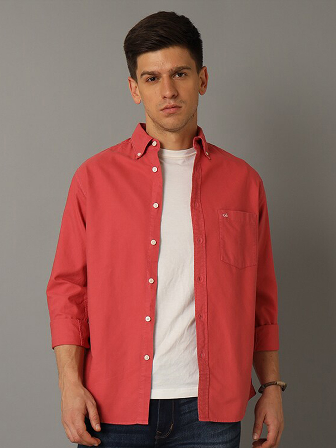 Aldeno Comfort Spread Collar Oxford Pure Cotton Casual Regular Fit Shirt