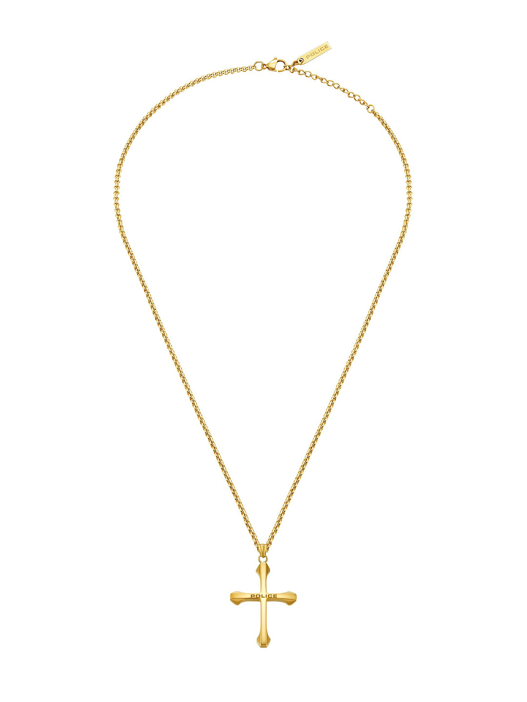 Police Men Gold-Plated Chain With Pendant