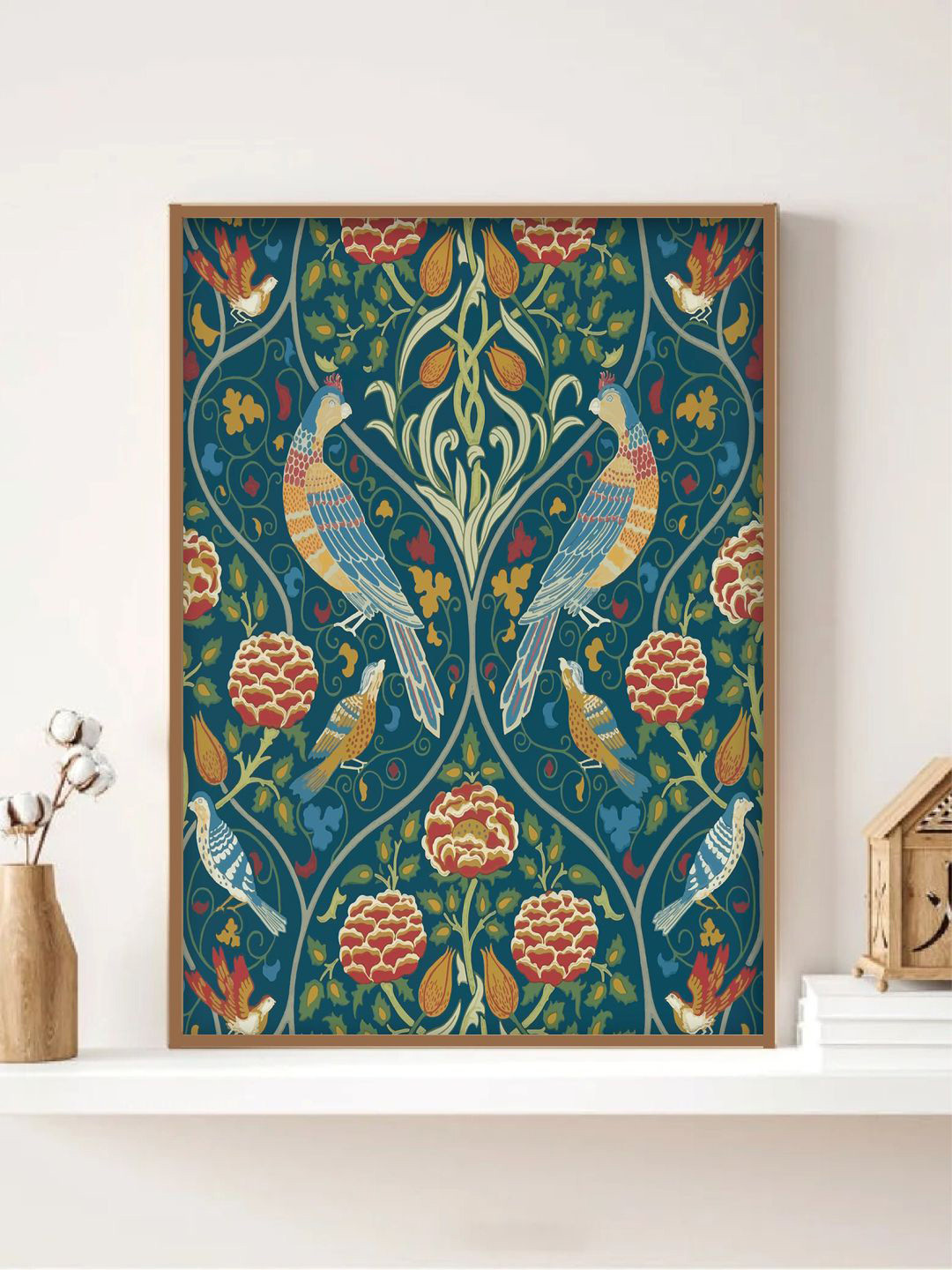 INDIAN CLASSIC ART Green Canvas Wall Living Room Rectangle Paintings Wall Art -30 x 20In