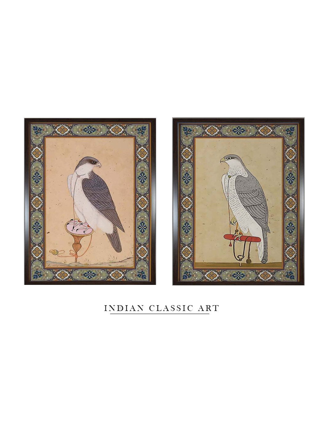 INDIAN CLASSIC ART Brown & White Vintage Birds Wall Art