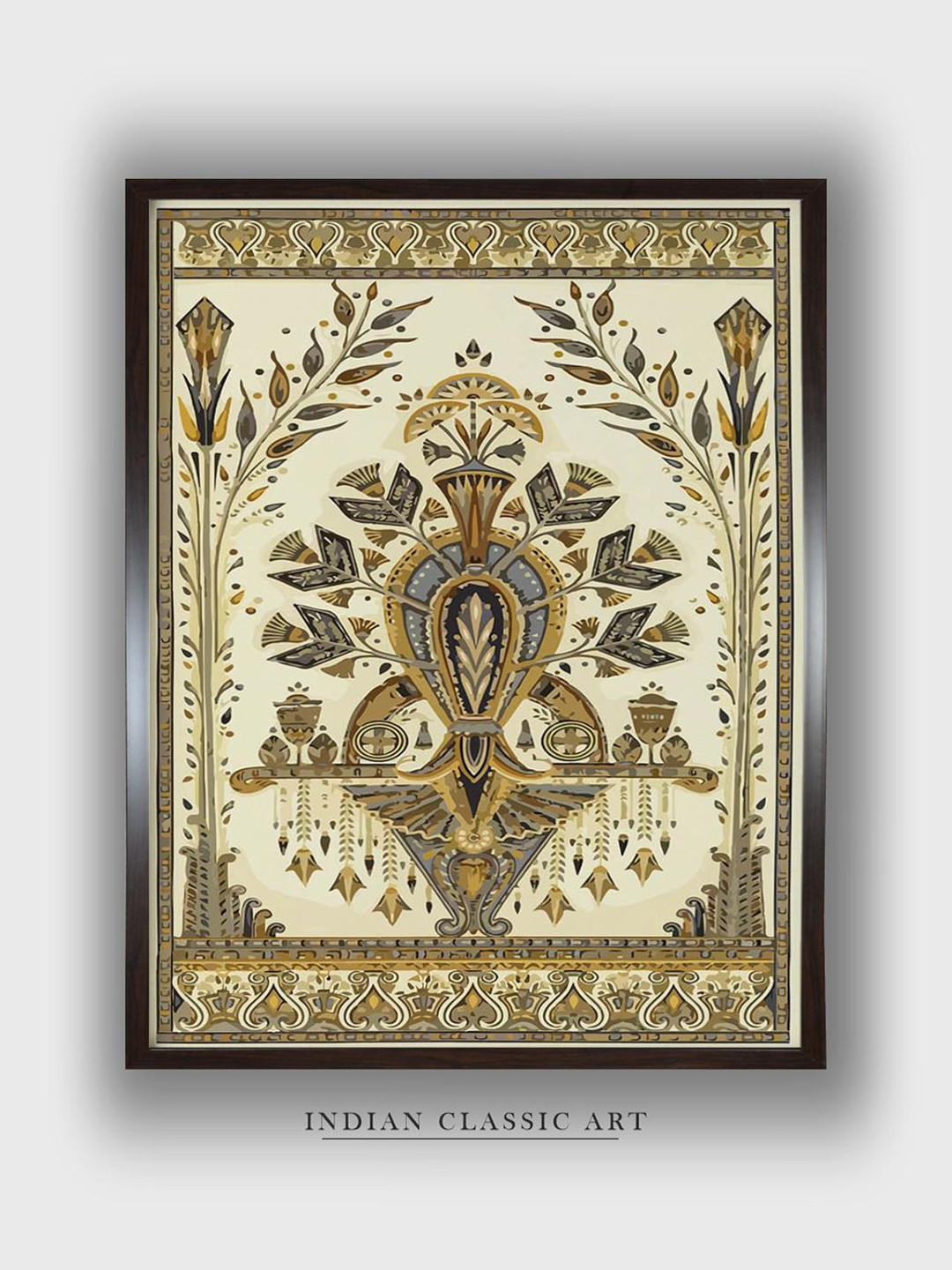INDIAN CLASSIC ART Olive & Black Indian Art Deco Wall Art