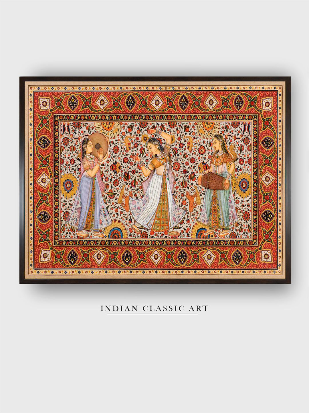 INDIAN CLASSIC ART Old Indian Miniature Printed Framed Wall Art
