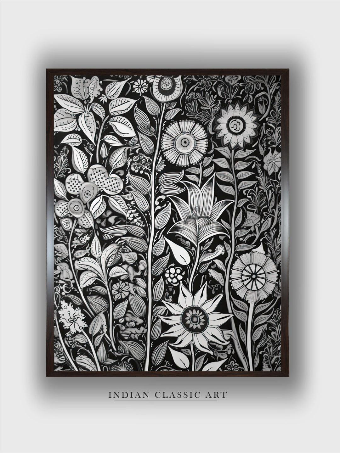 INDIAN CLASSIC ART Madhubani Canvas Wall Rectangle Paintings Wall Art -20 x 30 In