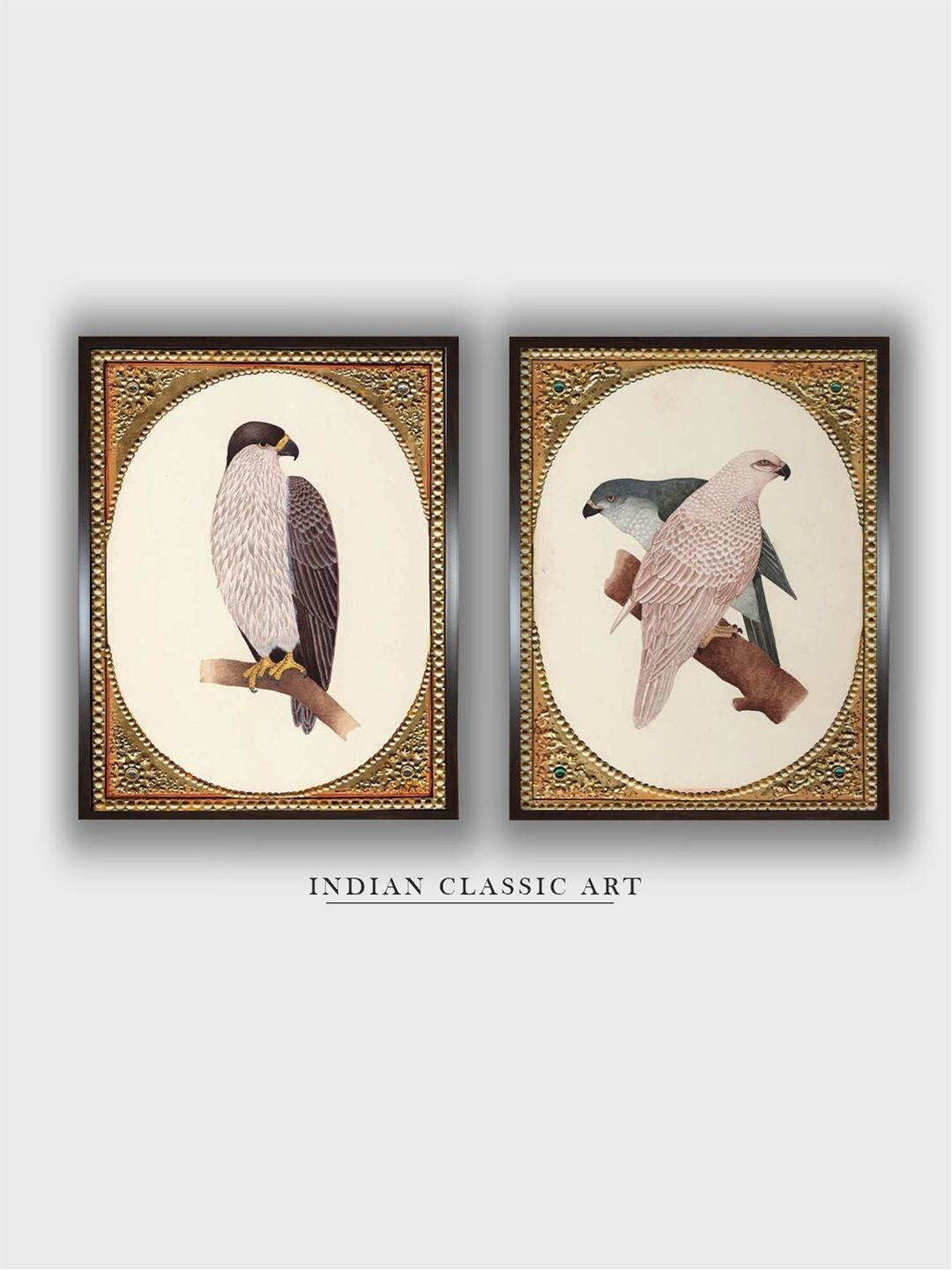 INDIAN CLASSIC ART Vintage Canvas 2 Pcs Wall Rectangle Paintings Wall Art - 30x20In