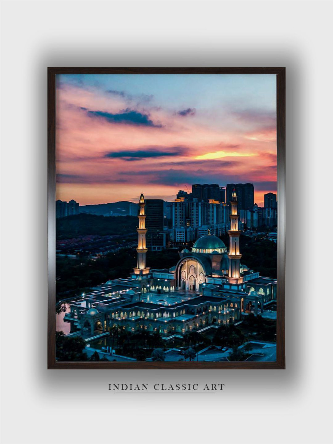 INDIAN CLASSIC ART Islamic Canvas Living Room Rectangle Paintings Wall Art -30 x 19.76In