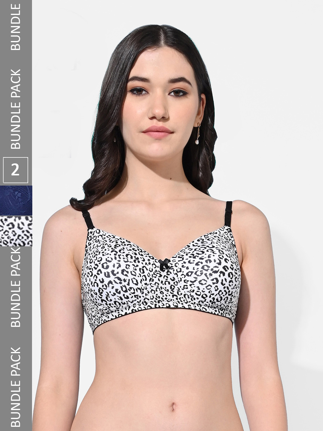 FIMS Pack Of 2 Abstract Printed Full Coverage Lightly Padded Everyday Bar