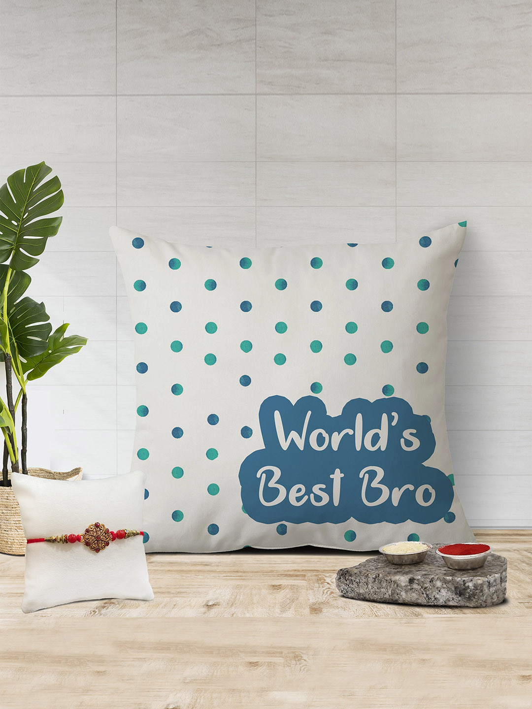 The Purple Tree Miss Unisex Rakhi With Printed Cushion & Roli Chawal