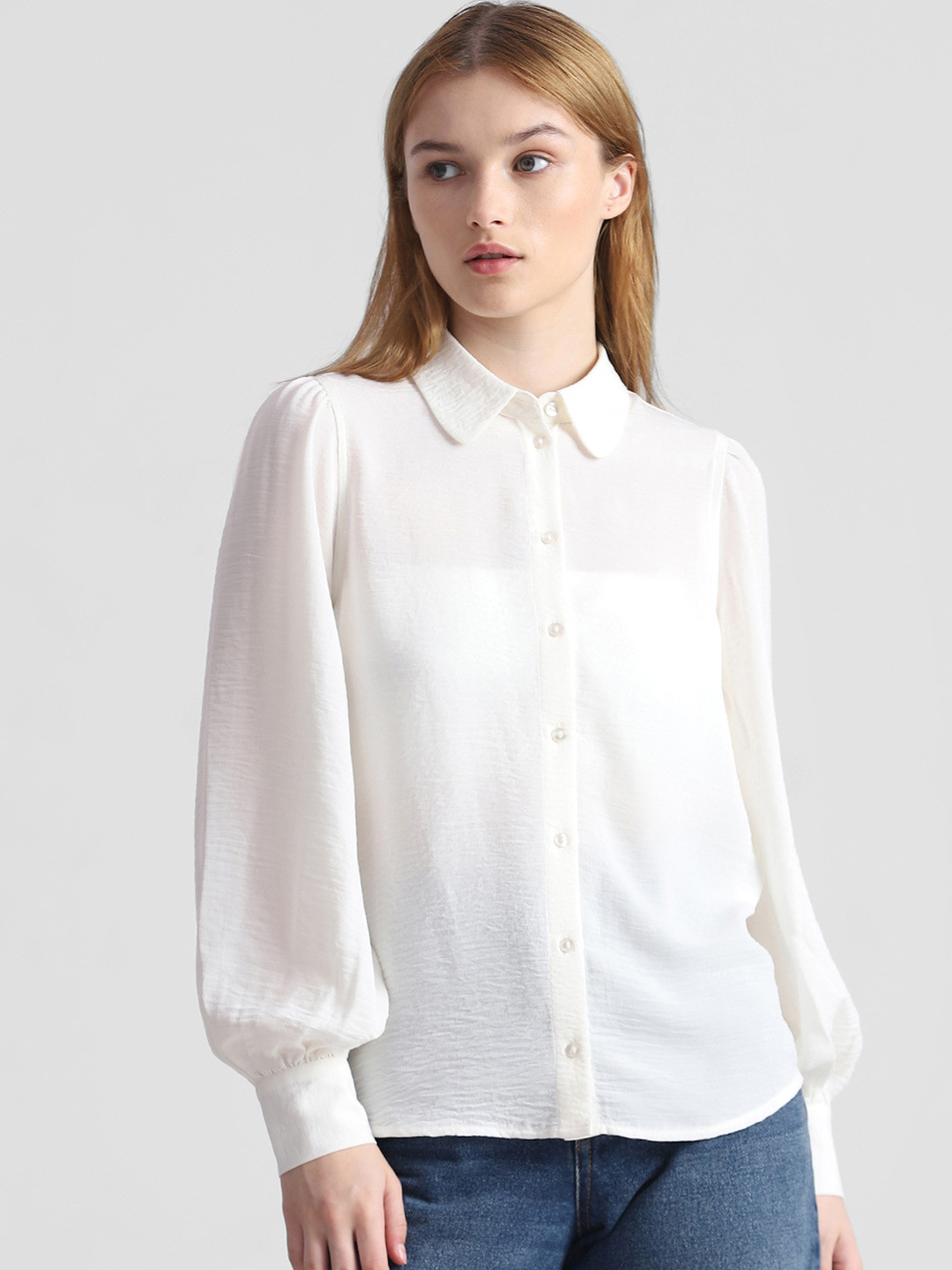ONLY Onlocean ls Spread Collar Regular Fit Casual Shirt