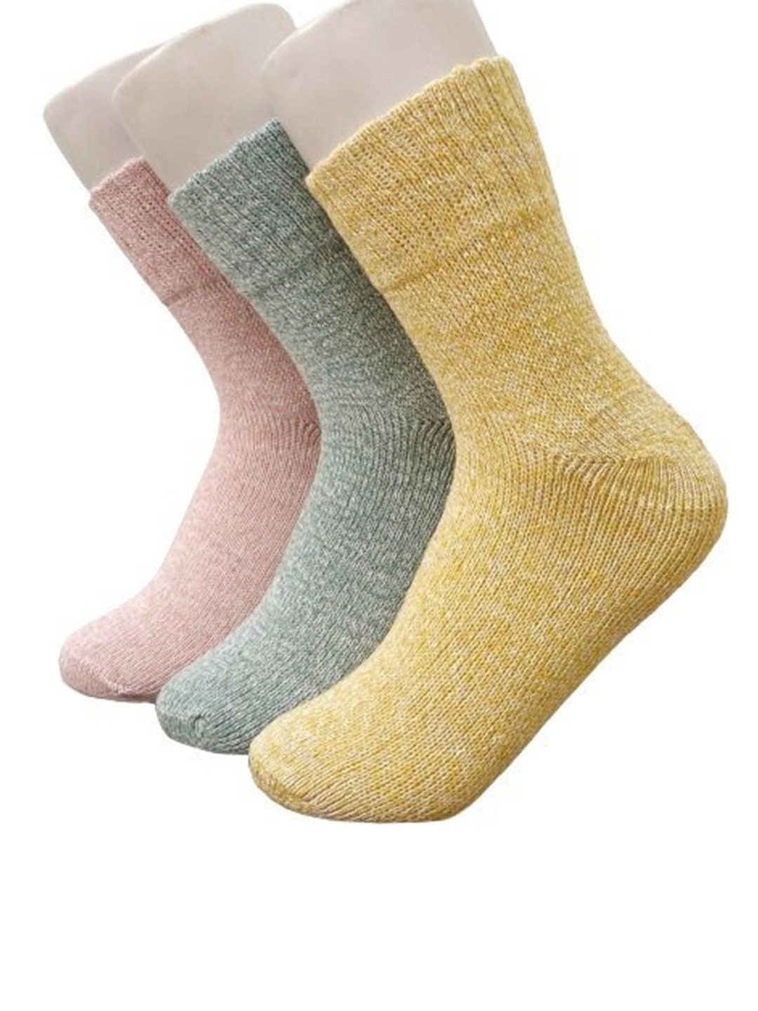 Alexvyan Women Pack of 3 Solid Calf-Length Winter Woolen Warm Socks