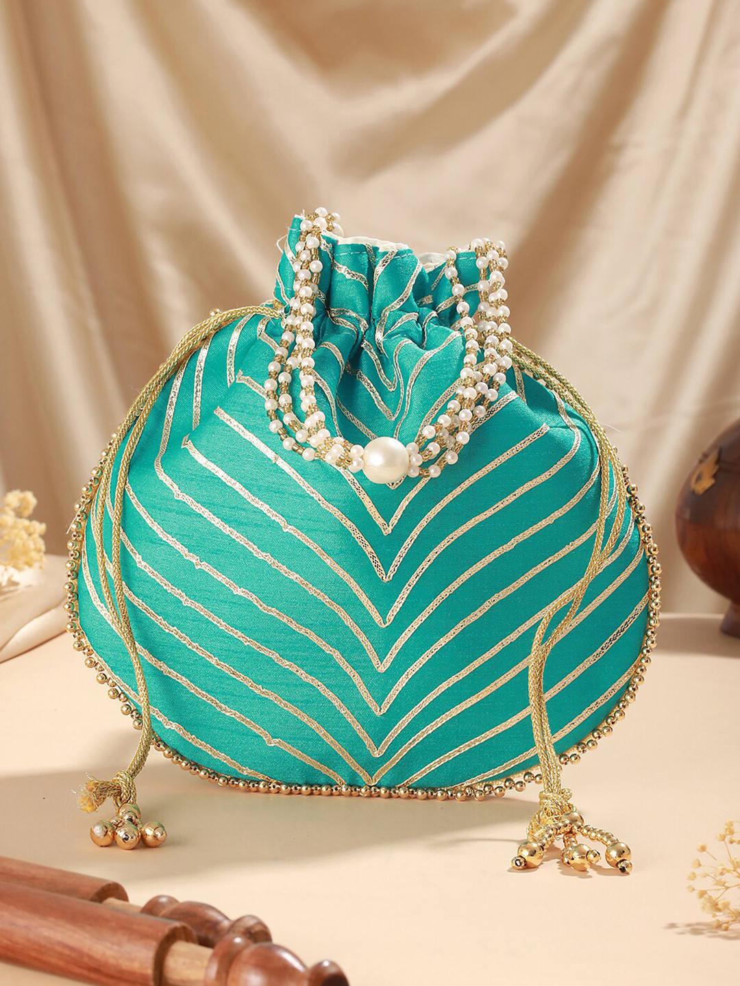 Jazz and Sizzle Embroidered Potli Clutch