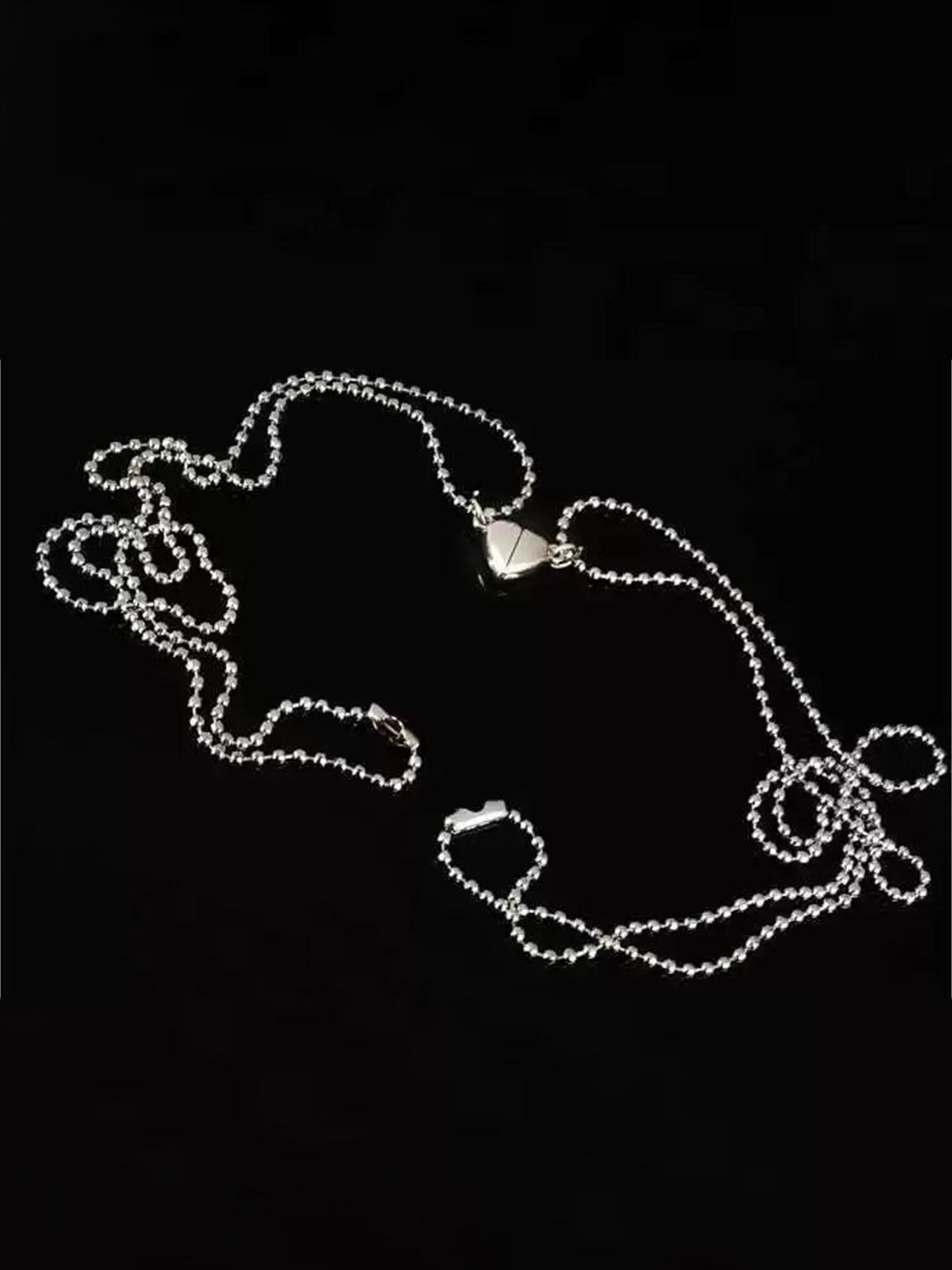 MEENAZ Set Of 2 Silver-Plated Couples Magnetic Chain