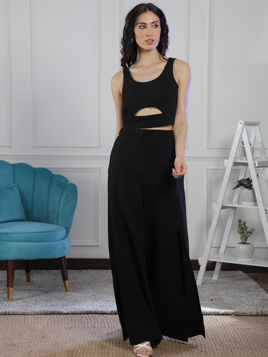 NEUDIS Cutout Crop Top & Trouser Co-Ord