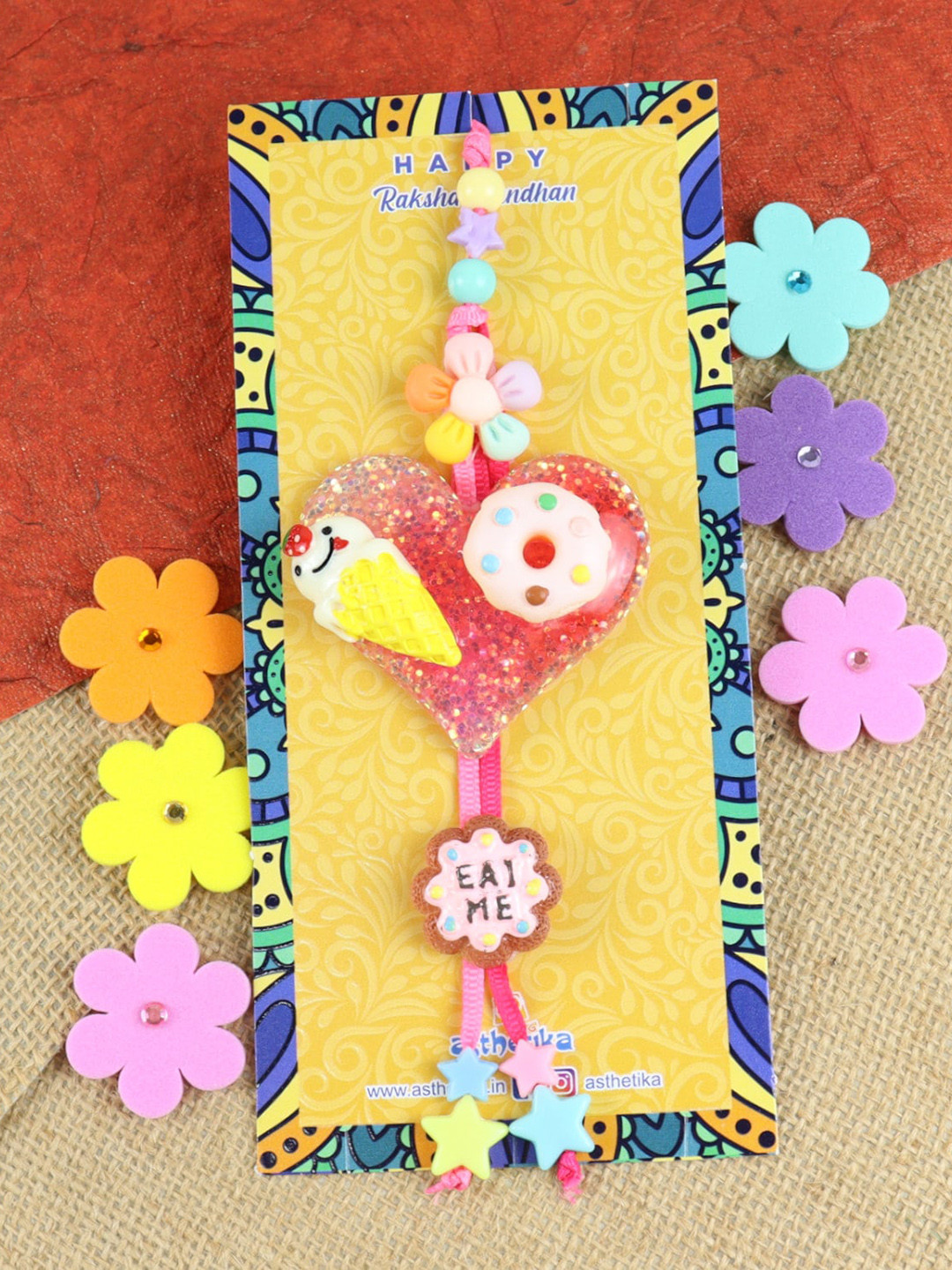 Asthetika Girls IceCream Donut Charm Lumba Rakhi