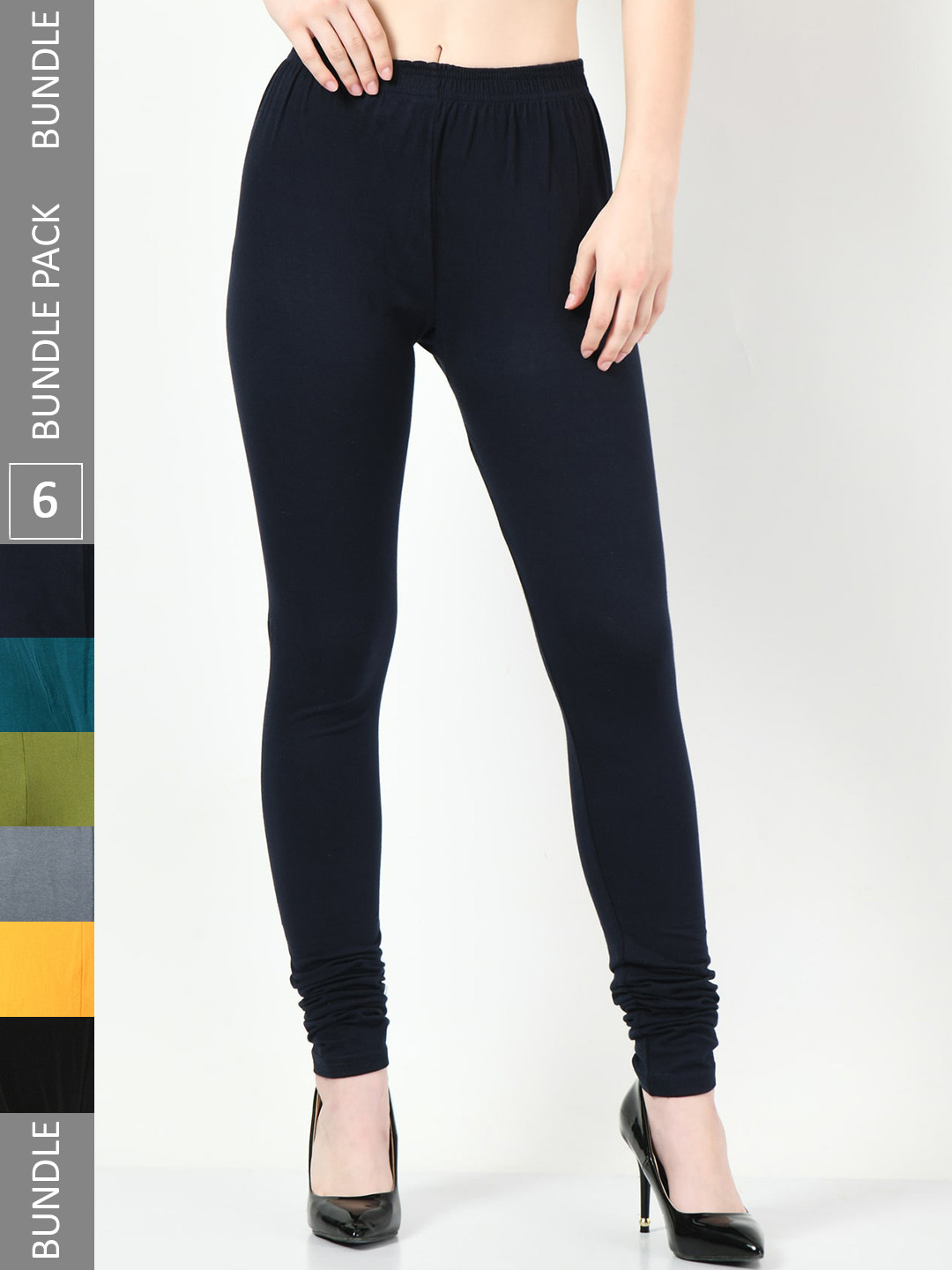 BAESD Pack of 6 Safe Skin Cotton Lycra Churidar-Length Leggings