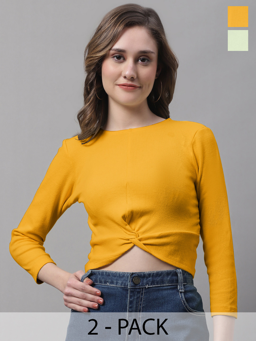 FBAR Gold-Toned Cotton Crop Top