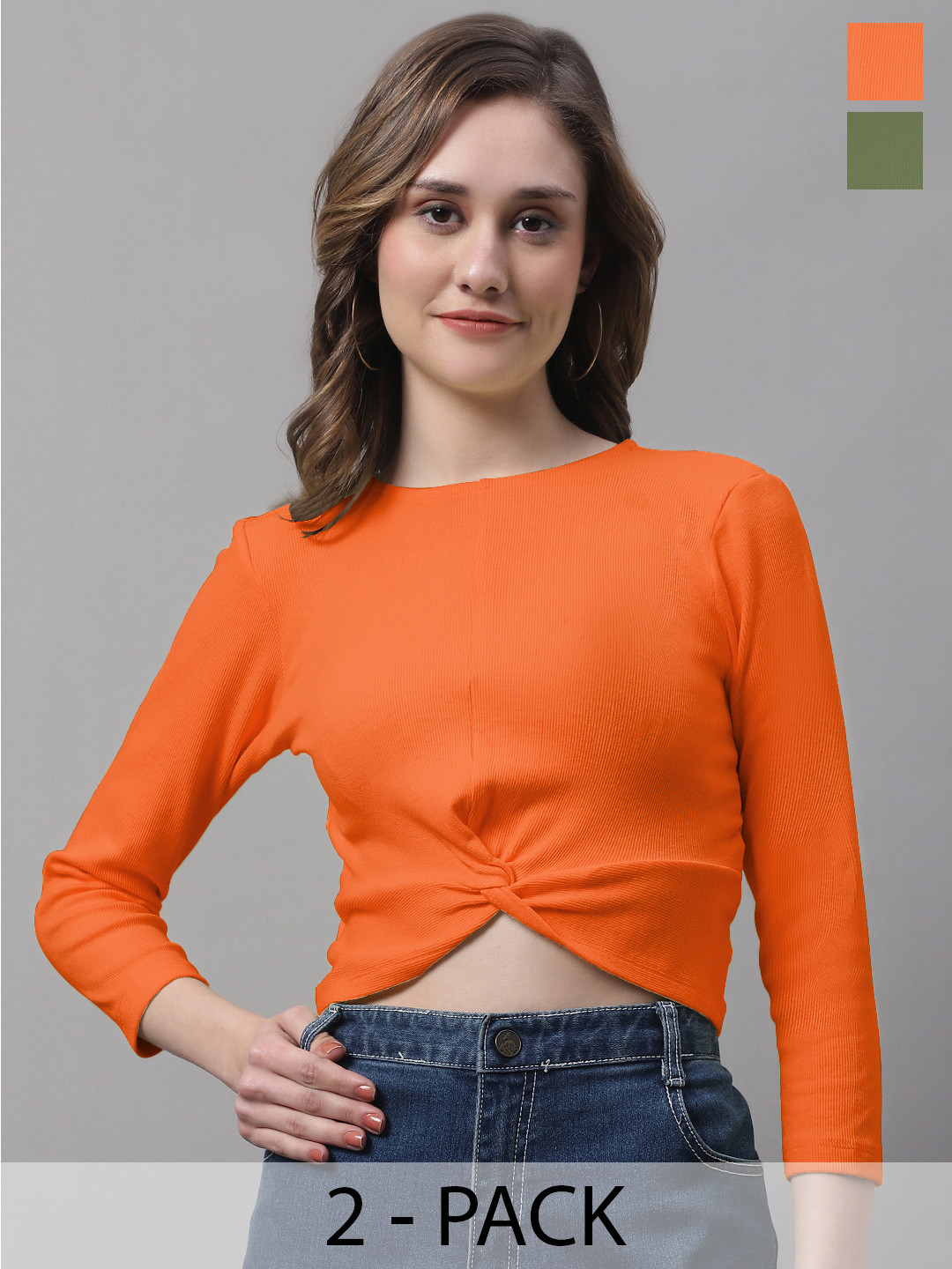 FBAR Orange Cotton Crop Top