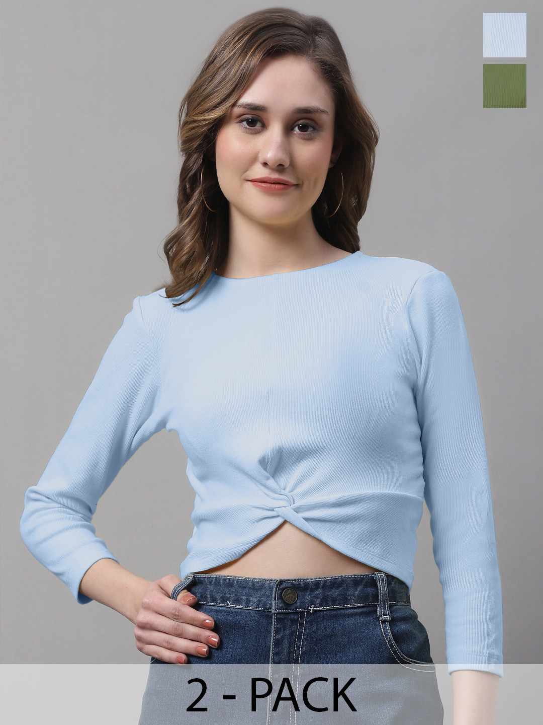 FBAR Turquoise Blue Cotton Crop Top