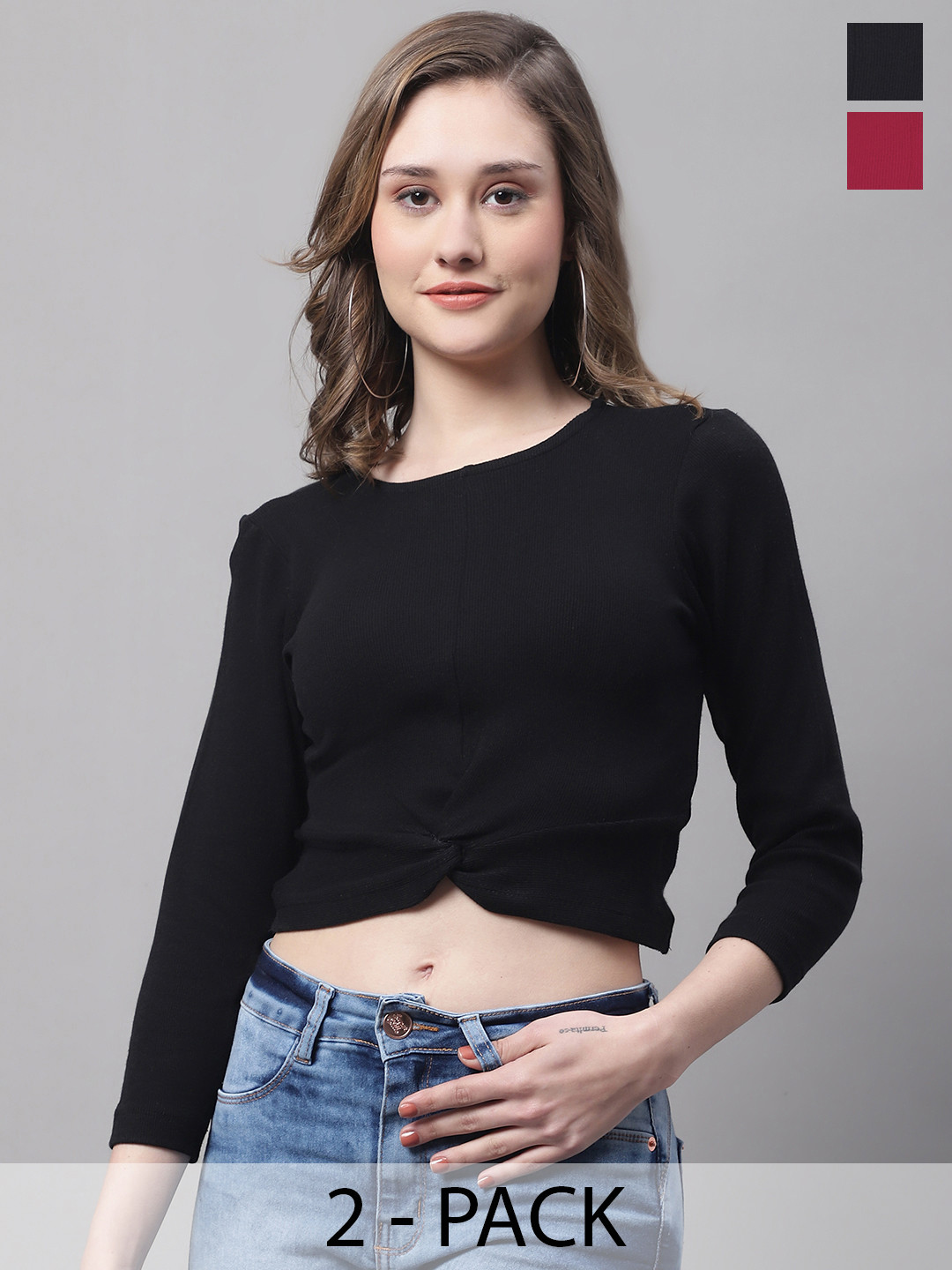 FBAR Black Cotton Crop Top