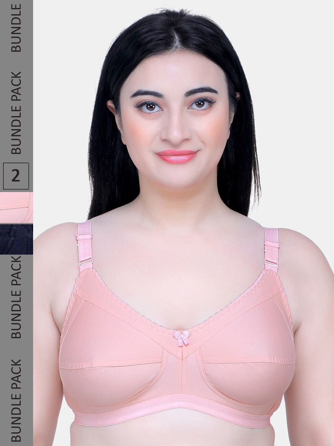 MAROON Set Of 2 Non-Wired Non-Padded Cotton Minimizer Bra All Day Comfort