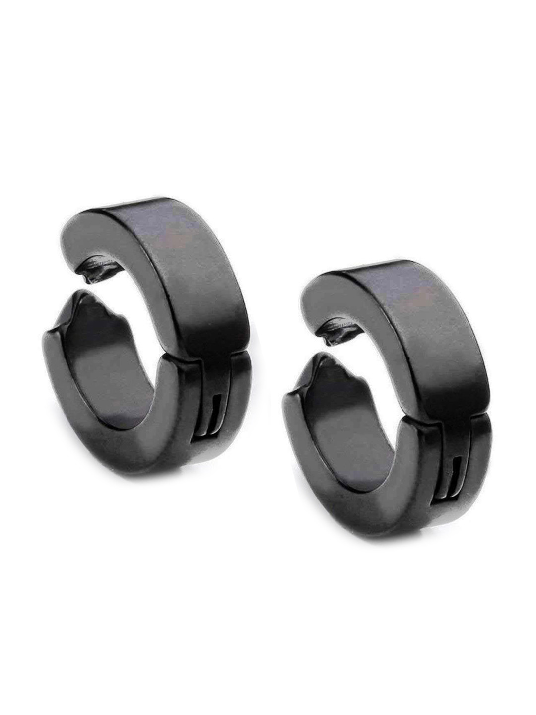 MEENAZ Men Silver-Plated Circular Hoop Earrings