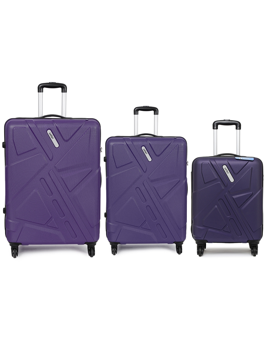 Buy Safari Unisex Set of 3 Purple Anti Scratch Trolley Suitcase in Small Medium Large Size Trolley Bag for Unisex 2405257 Myntra